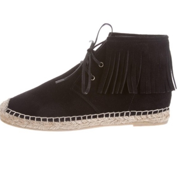 Saint Laurent suede fringe moccasins - Picture 1 of 10